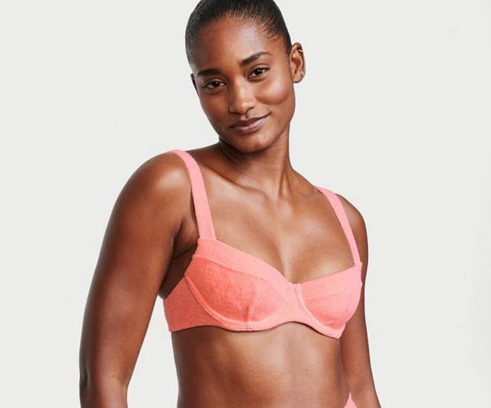 Victoria's Secret Pink Terry Cloth Underwire Bikini Top - 34DDD